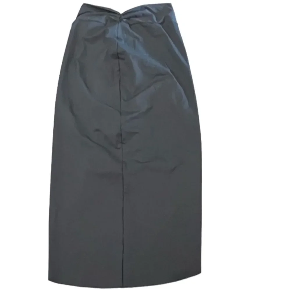 NWOT SKIMS Signature Swim Sarong Maxi Front Slit Skirt In Onyx Black Coverup